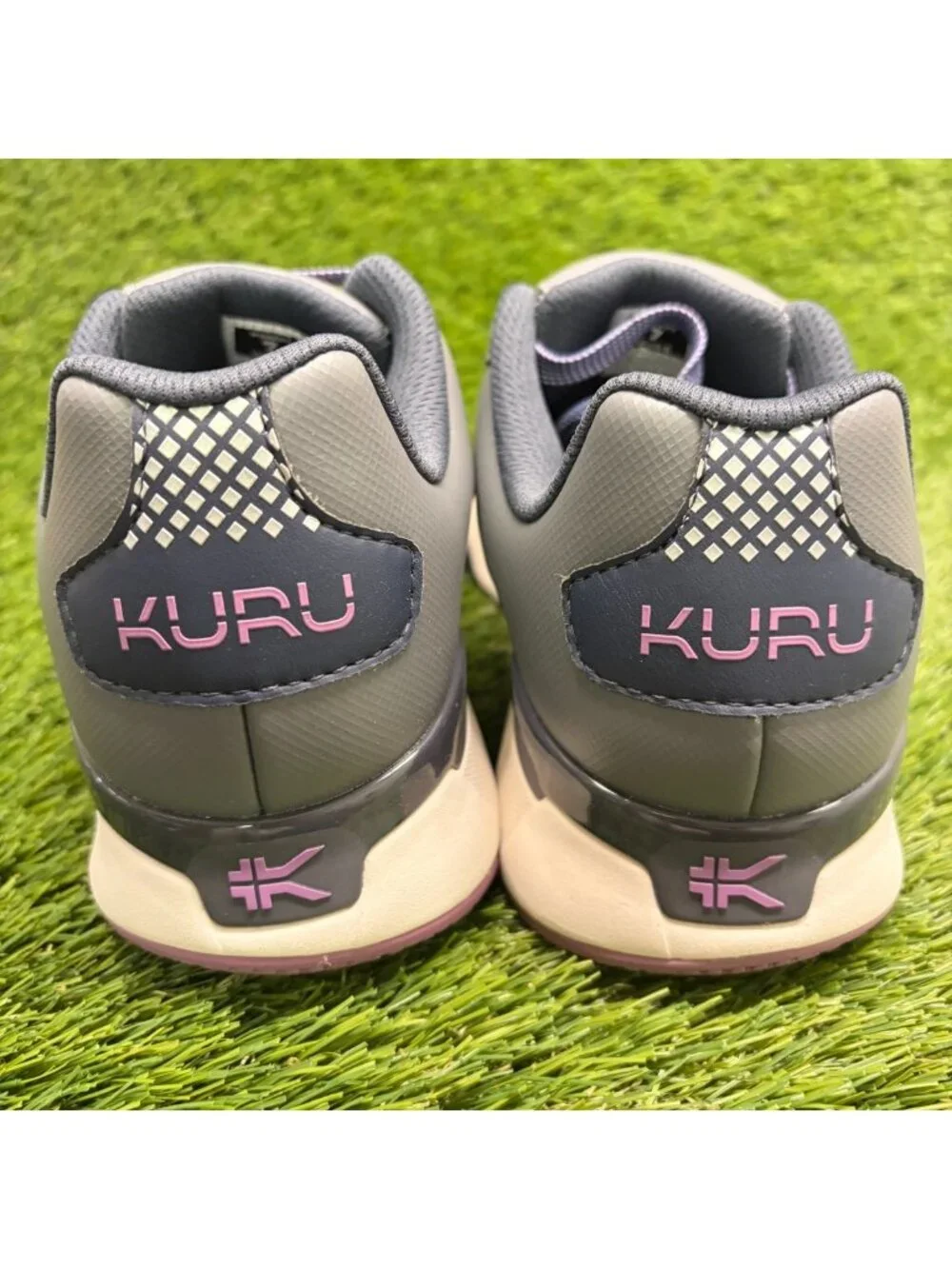 Kuru Quantum 2.0 Women Size 7D Gray Purple White Athletic Running Shoes Sneakers